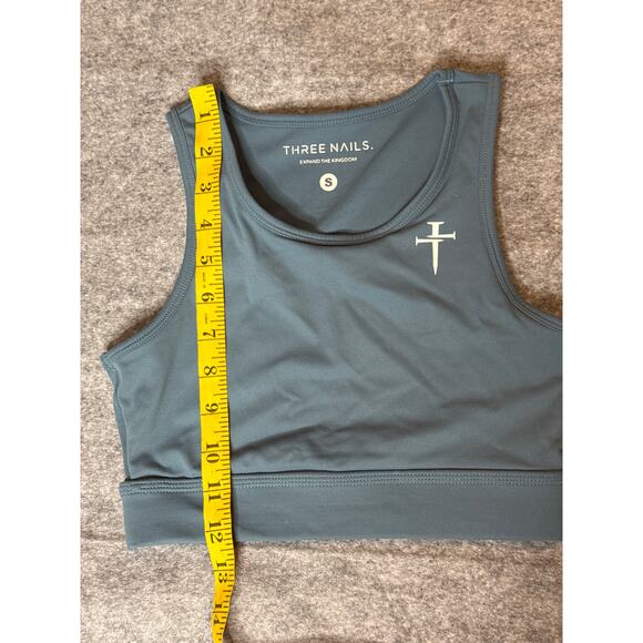 Three Nails Women's Scoop Neck Sports Bra Teal Blue Size Small - Picture 3 of 6